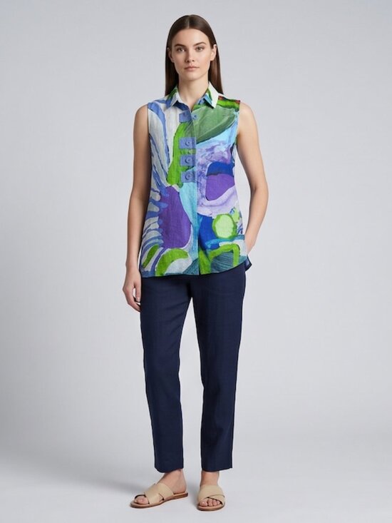 Claire Desjardins Tops - Claire Desjardins Abstract Sleeveless Blouse XS
